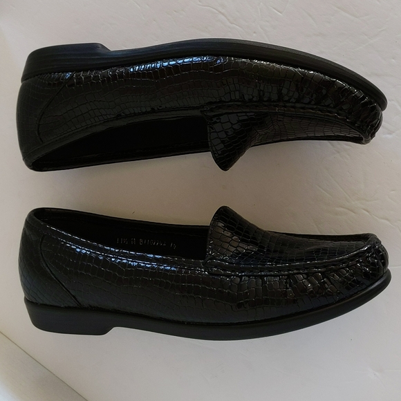 SAS Tripad Patent Leather Crocodile Moccasin Loafer 11.5 Black - Picture 10 of 16